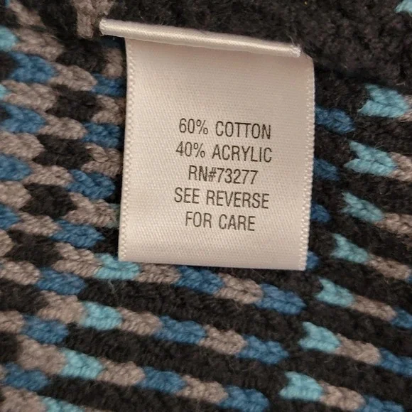 Croft & Barrow Cardigan Sweater XL Blue Striped Button Collar Soft Grandmacore - Picture 8 of 13